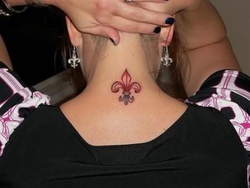Fleur De Lis Tattoo For Neck