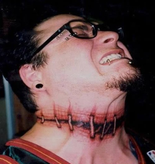 Stitched Neck Tattoo