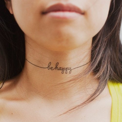 Be Happy Necklace Tattoo