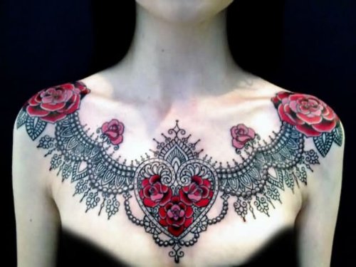 Beautiful Necklace Tattoo For Girls