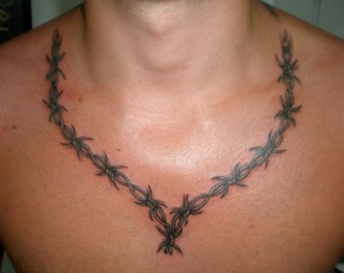Thorn Barbed Wire Necklace Tattoo