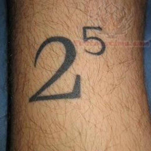 2^5  Number Tattoo