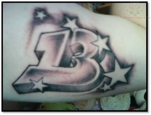 Stars And Thirteen Number Tattoo