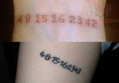 Number Tattoo On Wrist And Leg