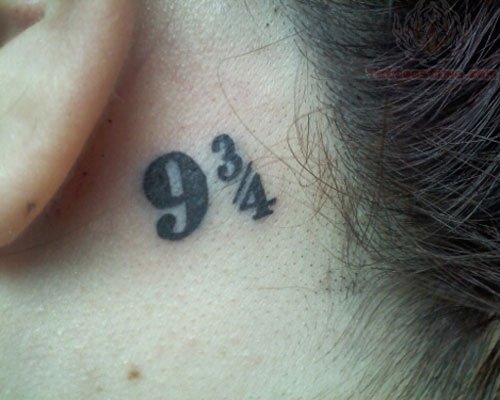 Number Nine Tattoo Behind Ear
