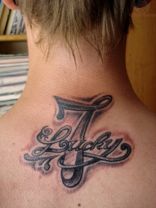 Lucky Number 7 Tattoo On Back