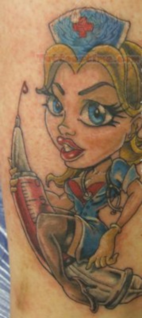 Nurse Cartoon Tattoo