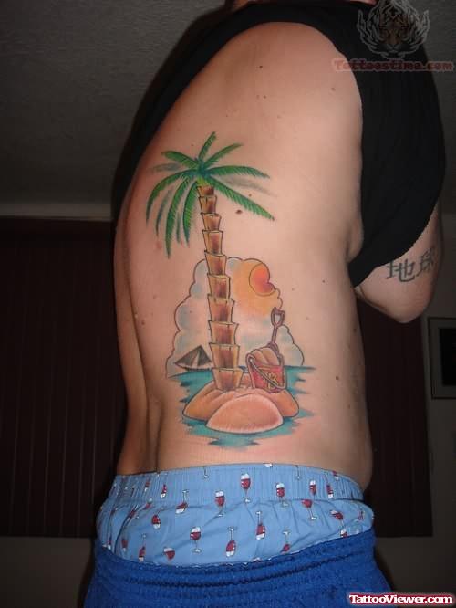 Beach Tattoo On Back