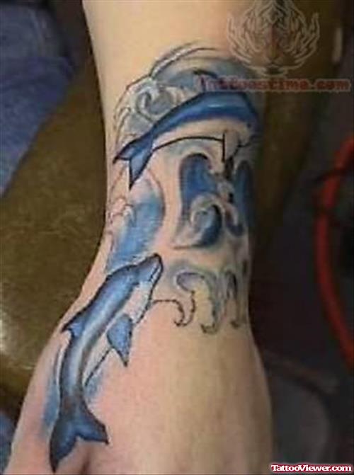 Ocean Dolphin Tattoo On Arm