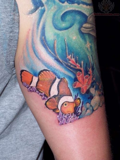Ocean Tattoo On Arm For Boys
