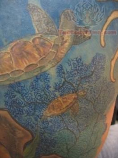 Hawaiian Ocean Turtle Tattoo