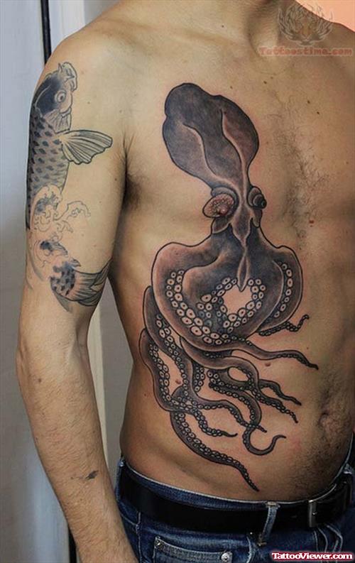 Large Octopus Tattoo On Front