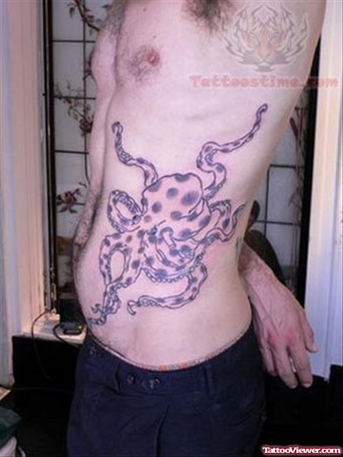 Octopus Man Rib Tattoo