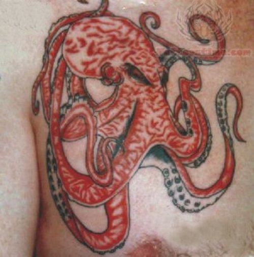 Octopus Tattoo On Chest For Men