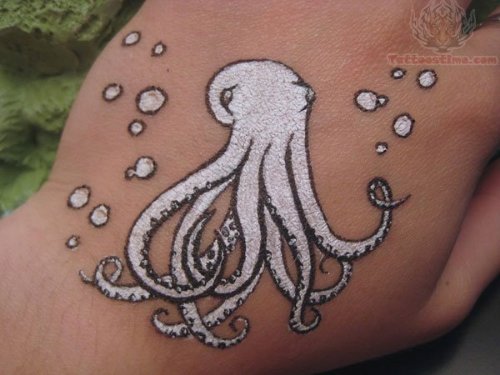 White Ink Octopus Tattoo