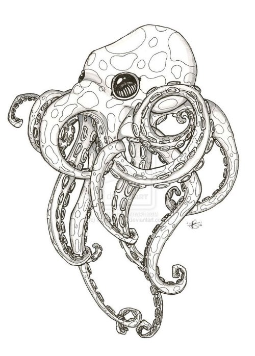 Nice Octopus Tattoo Design Sample