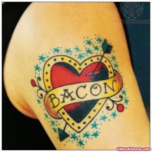 Bacon Old School Tattoo For Shoulder