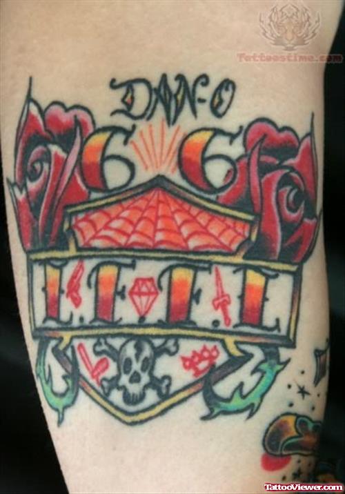 Old School Style Memorial Tribute Tattoo