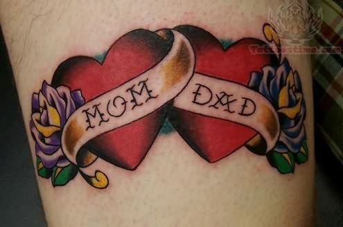 Old School Red Hearts Tattoos