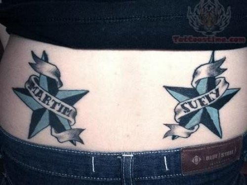 Awesome Old School Tattoo On Waist