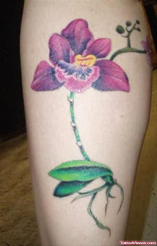 Beautiful Orchid Flower Tattoo
