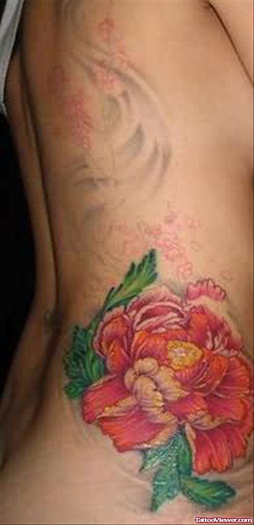 Orchid Flower Tattoo For Rib