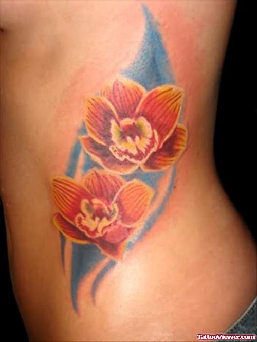 Side Rib Orchid Tattoo