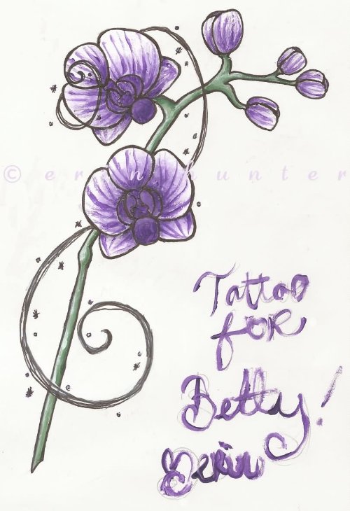 Purple Orchid Tattoos Design