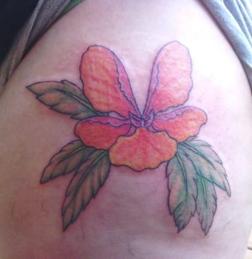 Right Shoulder Orchid Tattoo