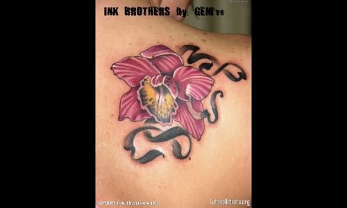 Back Shoulder Orchid Tattoo