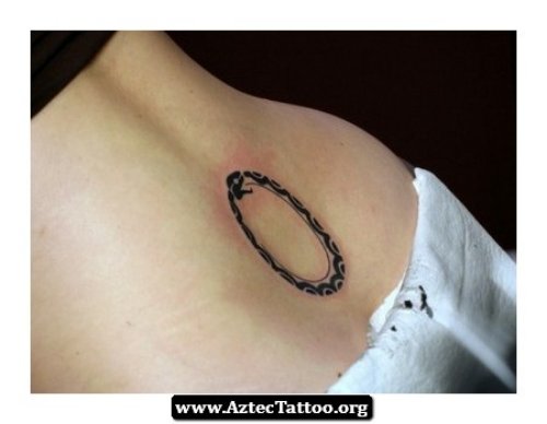 Lowerback Ouroboros Tattoo For Girls