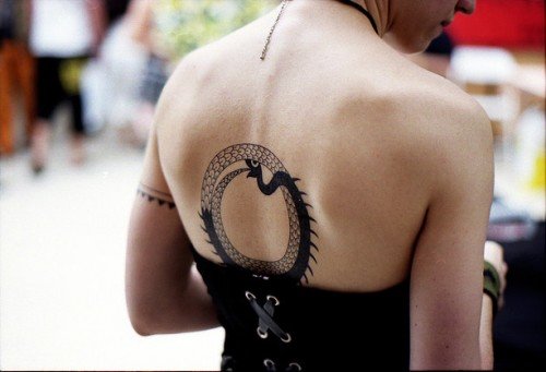 Best Ouroboros Tattoo On Girl Back