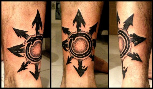 Arrows And Ouroboros Tattoo On Sleeve