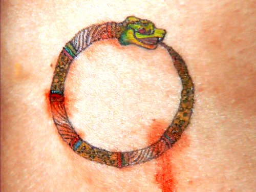 Colored Ouroboros Tattoos
