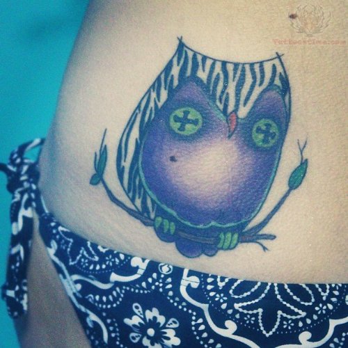 Owl Tattoo On Hip