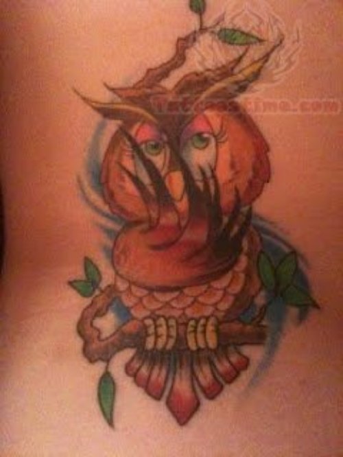 Small Nee Owl Tattoo