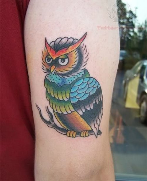 Color Owl Armback Tattoo