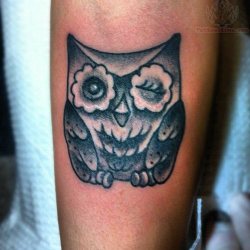 Injured Eye Owl Tattoo