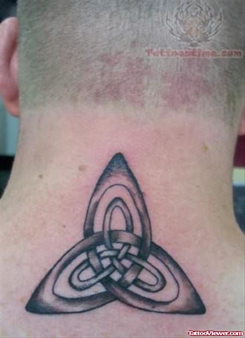 Celtic Pagan Tattoo On Neck