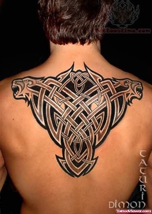 Pagan Celtic Tattoo On Back Body