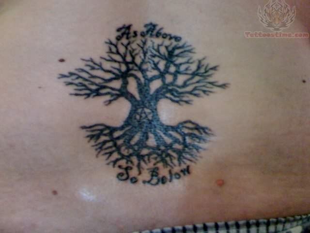 Pagan Tree Tattoo On Hip
