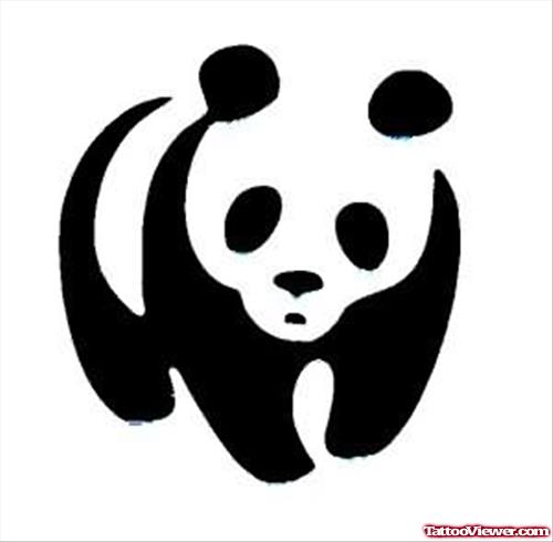 Panda Stencil Tattoo Sample