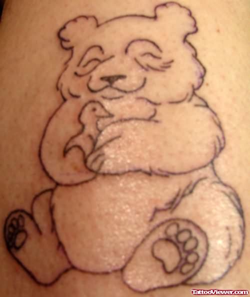 Panda Outline Tattoo