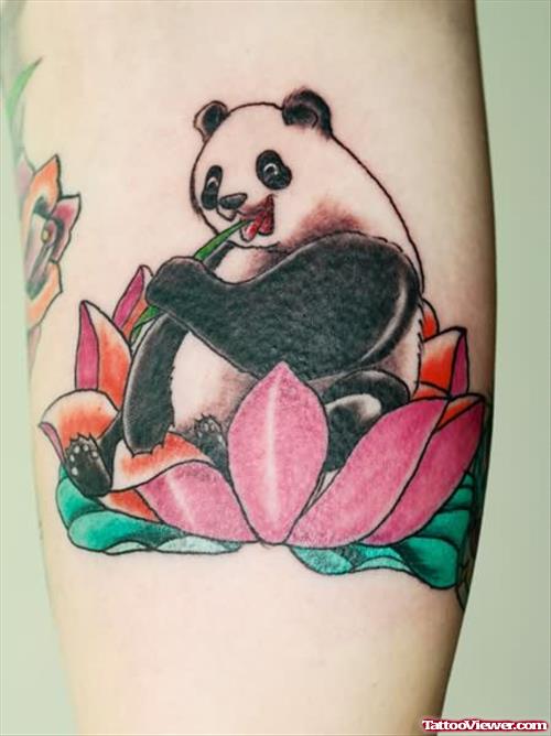 Lotus And Panda Tattoo
