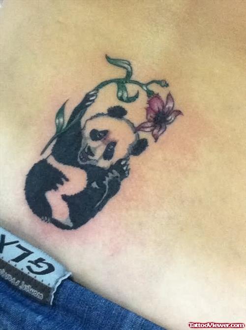 Panda With Flower Tattoo