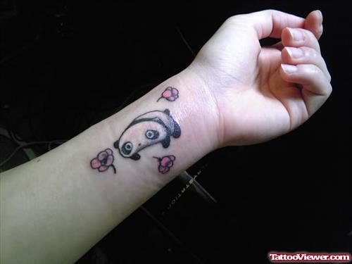 Small Panda Tattoo On Wrist