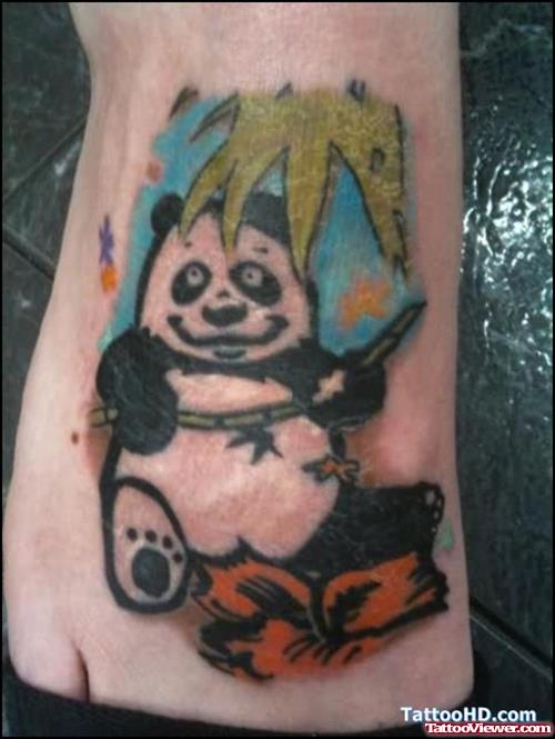 Panda Bear Tattoo On Foot