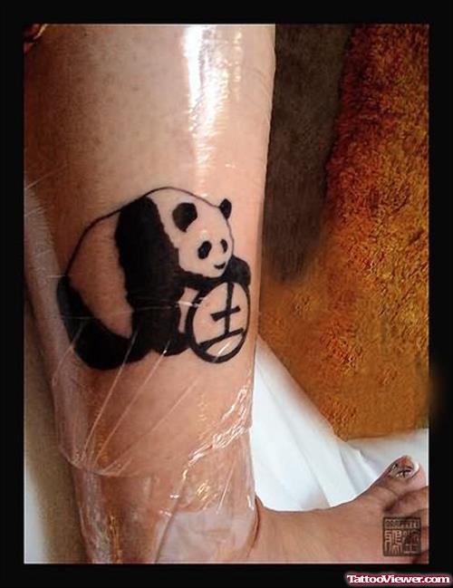 Panda Amzing Tattoo On Leg