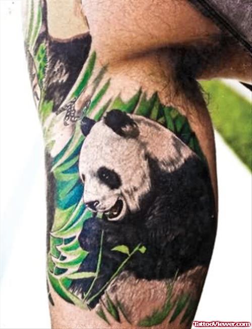 Vivid Color And Multiple Styles Panda Tattoo