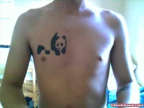 Panda Logo Tattoo On Chest